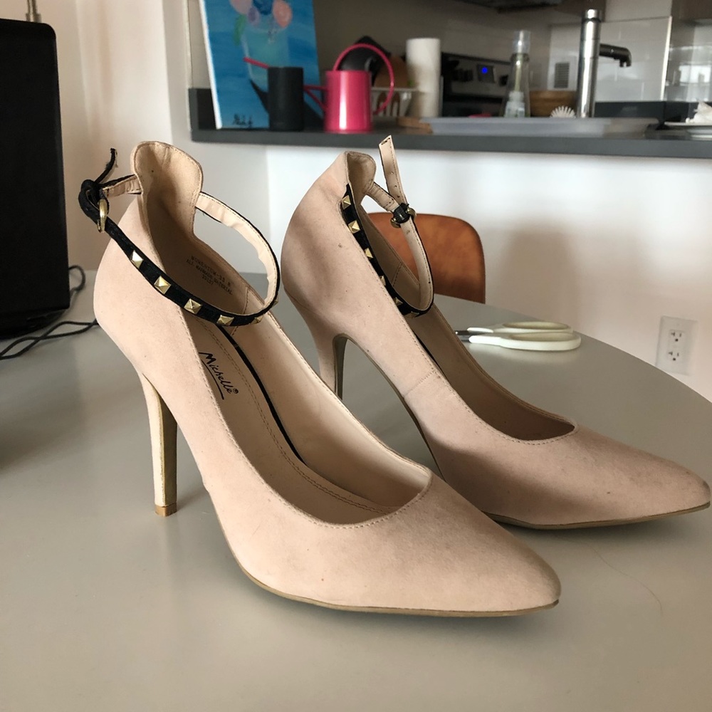 Anne Michelle pink Suede Pointed Heels sz 8/38